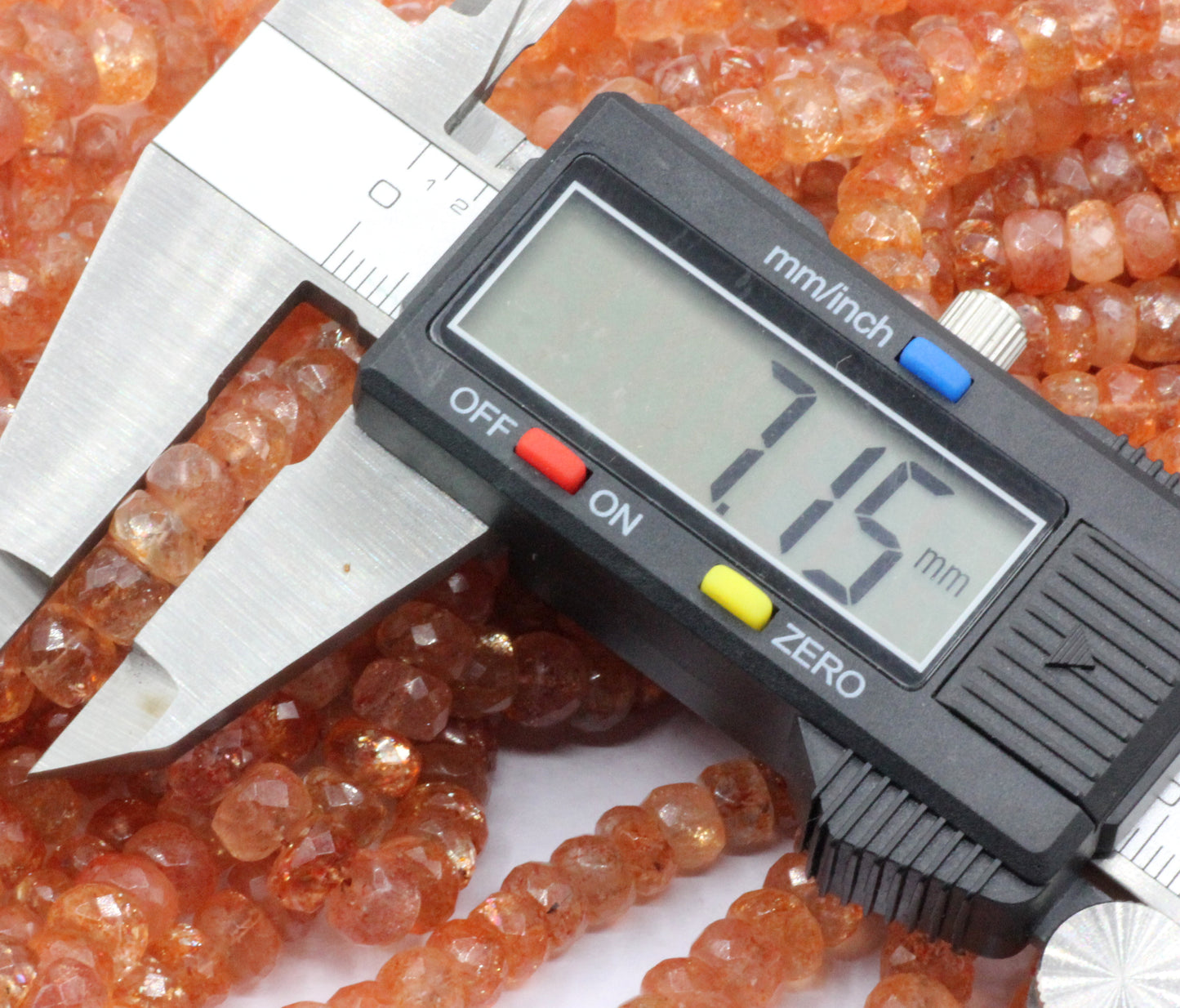 Sunstone Faceted Bead, Size 7 mm,