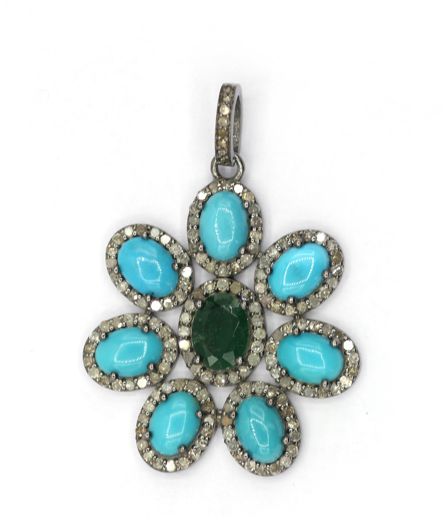 Flower Pave Diamond Pendant