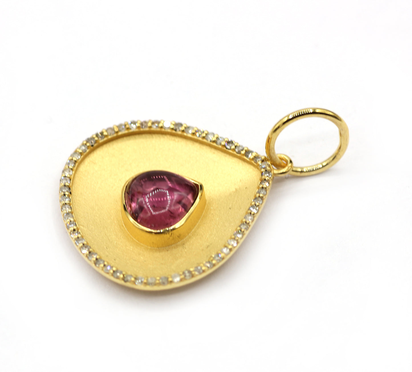 Pear 14k Solid Gold Diamond Pendants.