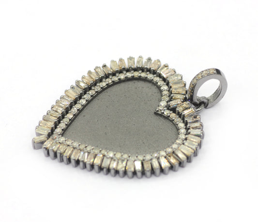 Heart Pave Diamond Pendant