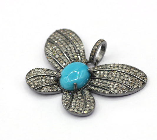 Butterfly Pave Diamond Pendant