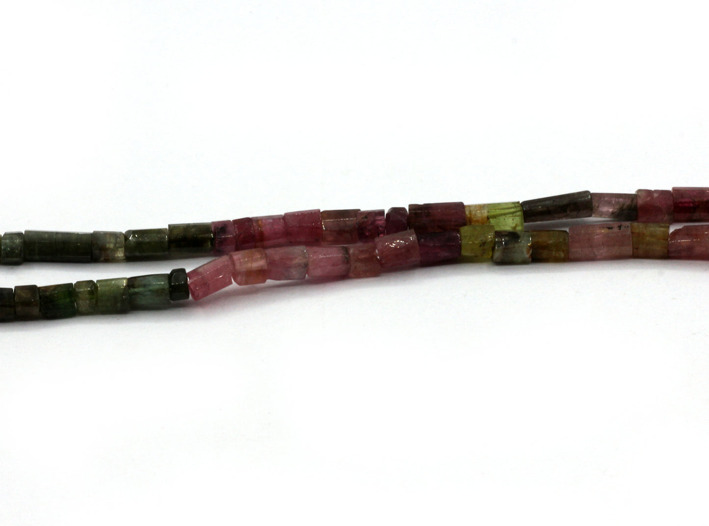 Multi Color Tourmaline Beads Faceted Tube