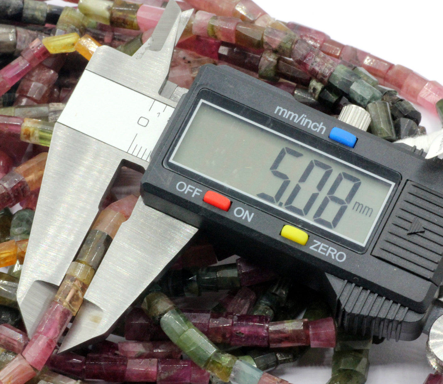 Multi Color Tourmaline Beads Faceted Tube
