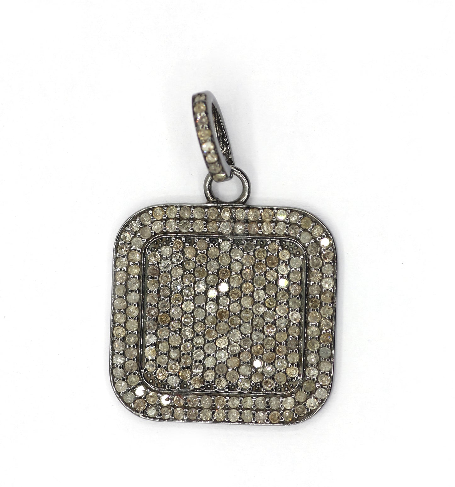 Square Pave Diamond Pendant