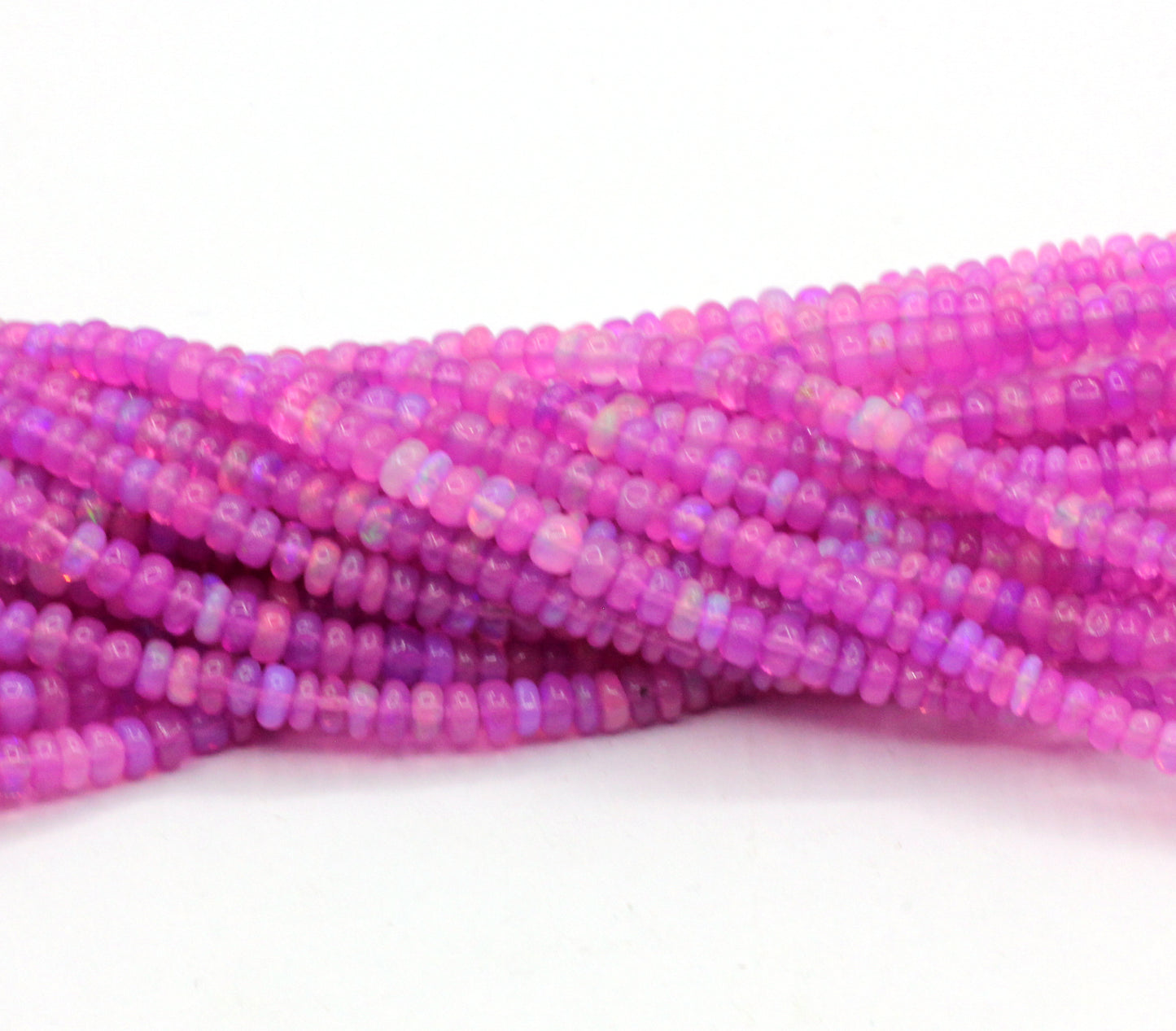 Pink Opal Beads Smooth, Dyed Color, Size 4 mm, Natural Opal, Coated Dyed Color