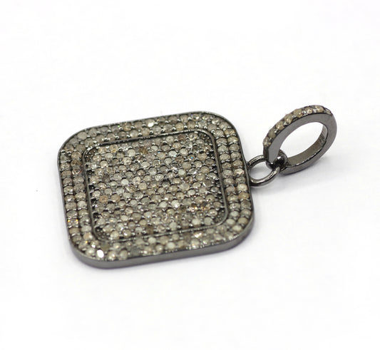 Square Pave Diamond Pendant