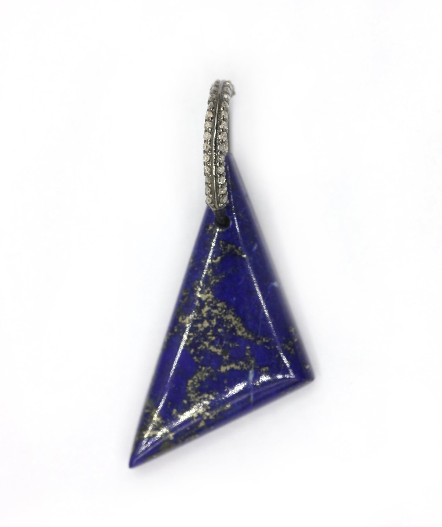 Lapis lazuli Silver Pave Diamond Pendant