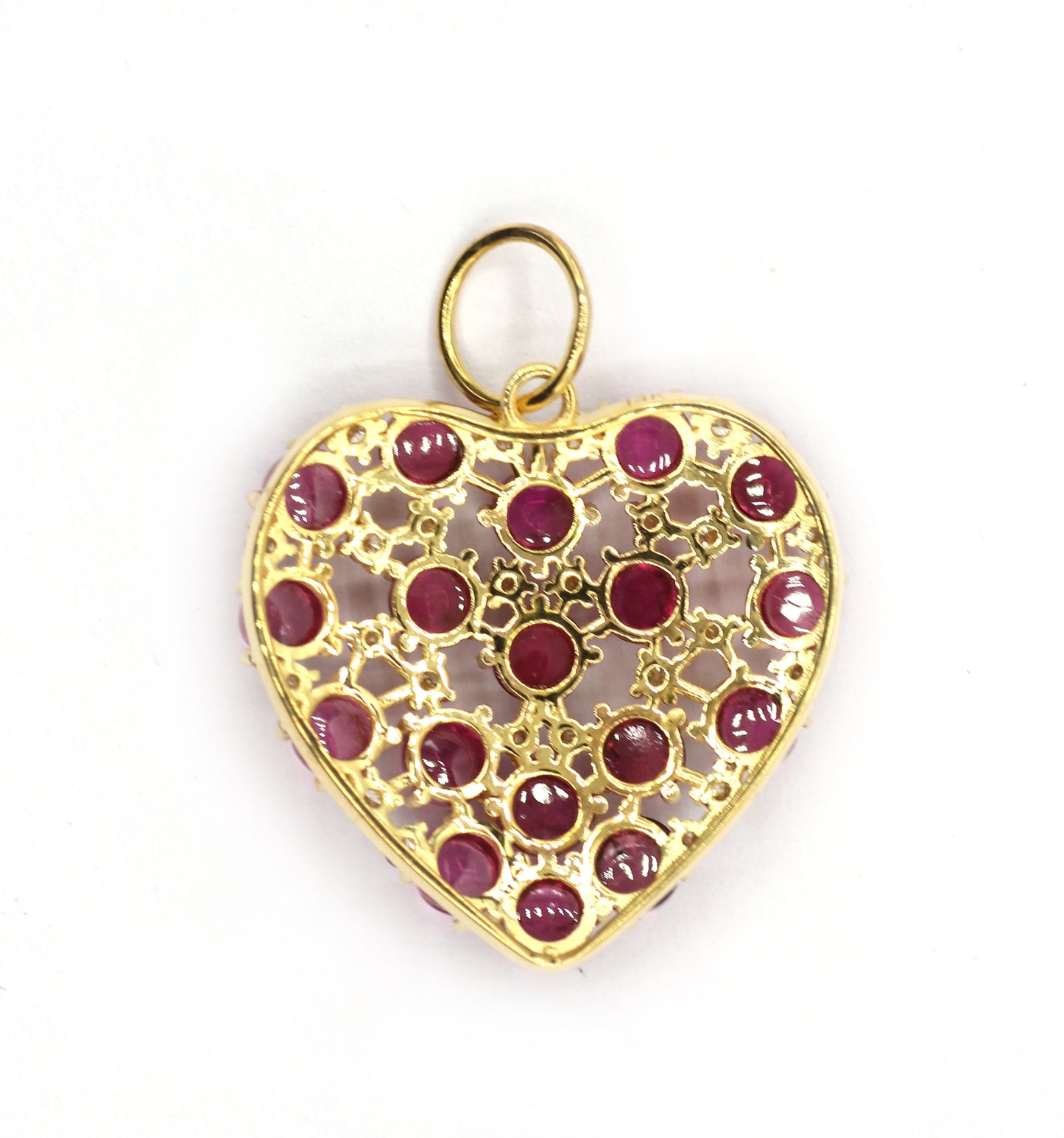 Heart 14k Solid Gold Diamond Pendants.