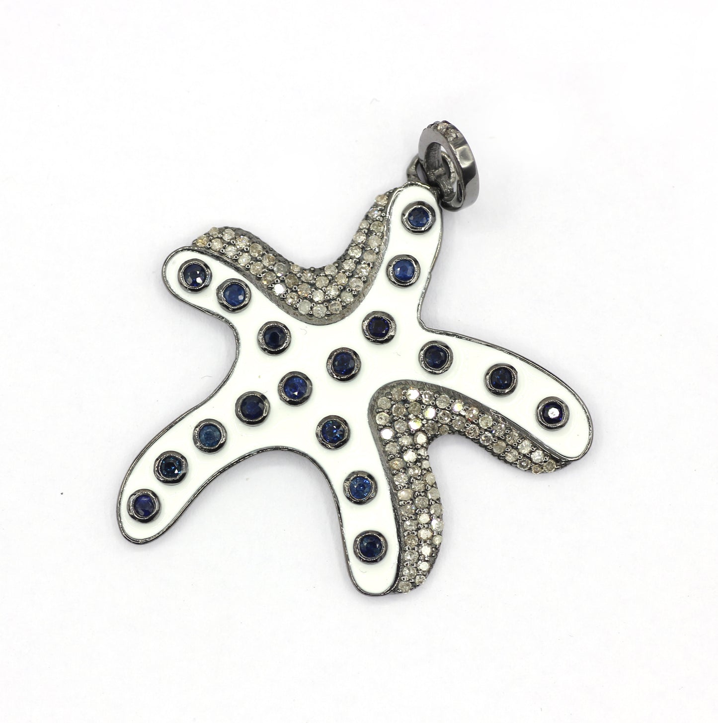 Octopus Enamel Pave Diamond Pendant