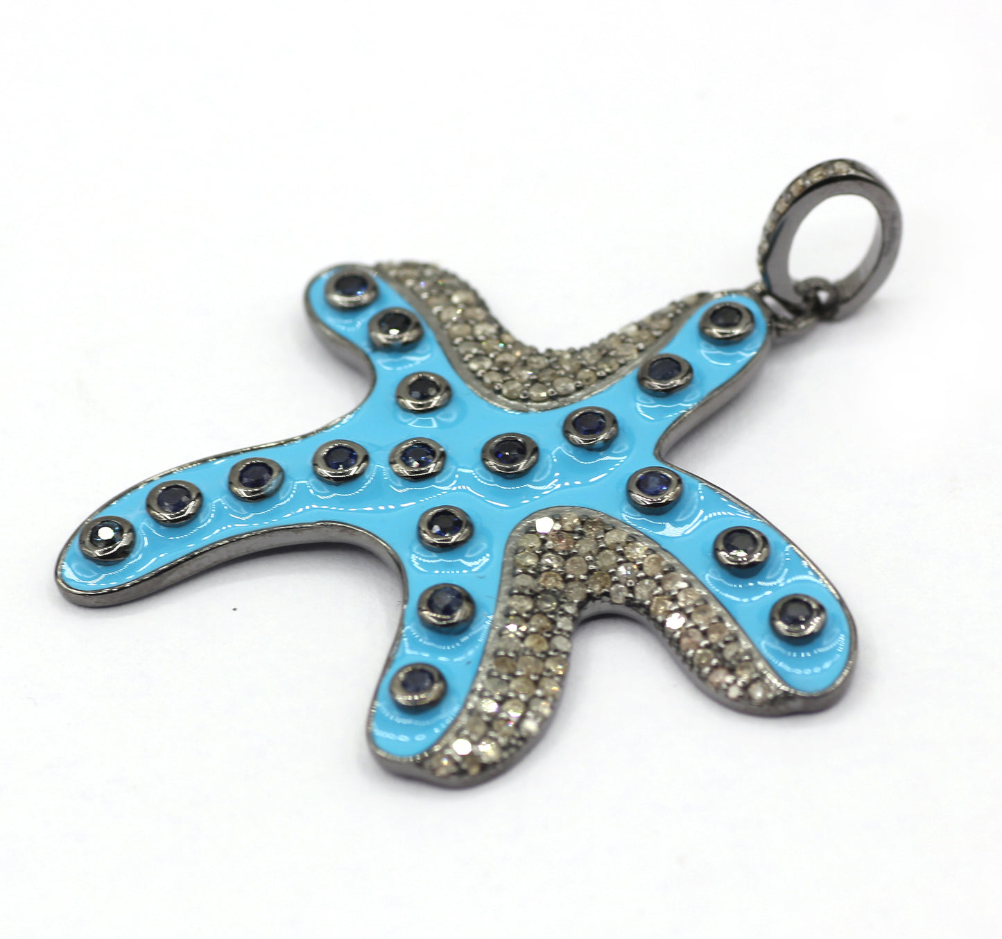 Octopus Enamel Pave Diamond Pendant