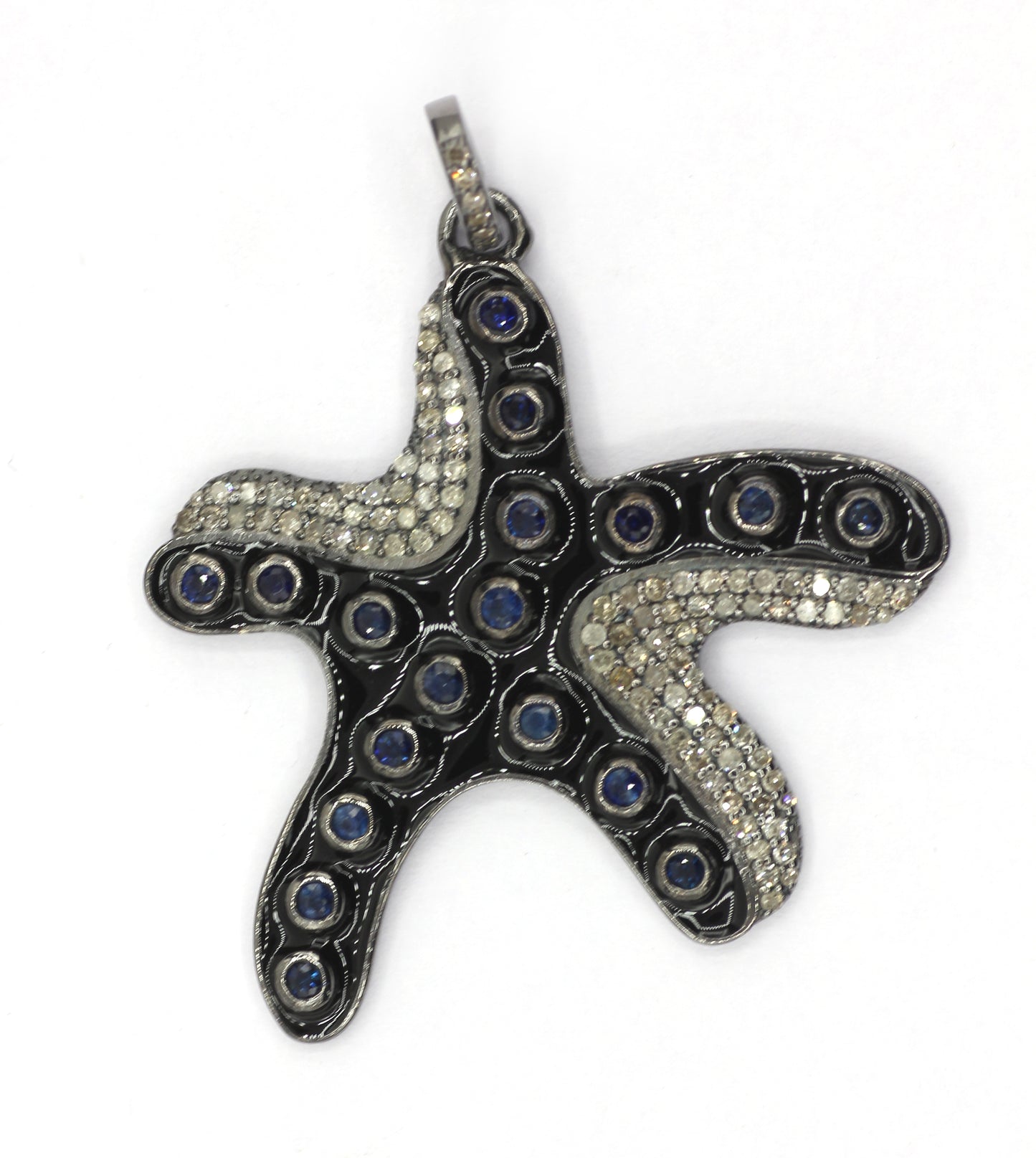 Octopus Enamel Pave Diamond Pendant