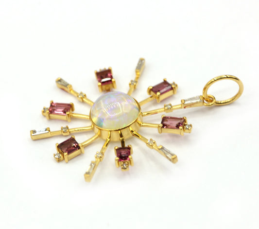 14k Solid Gold Diamond Pendants.