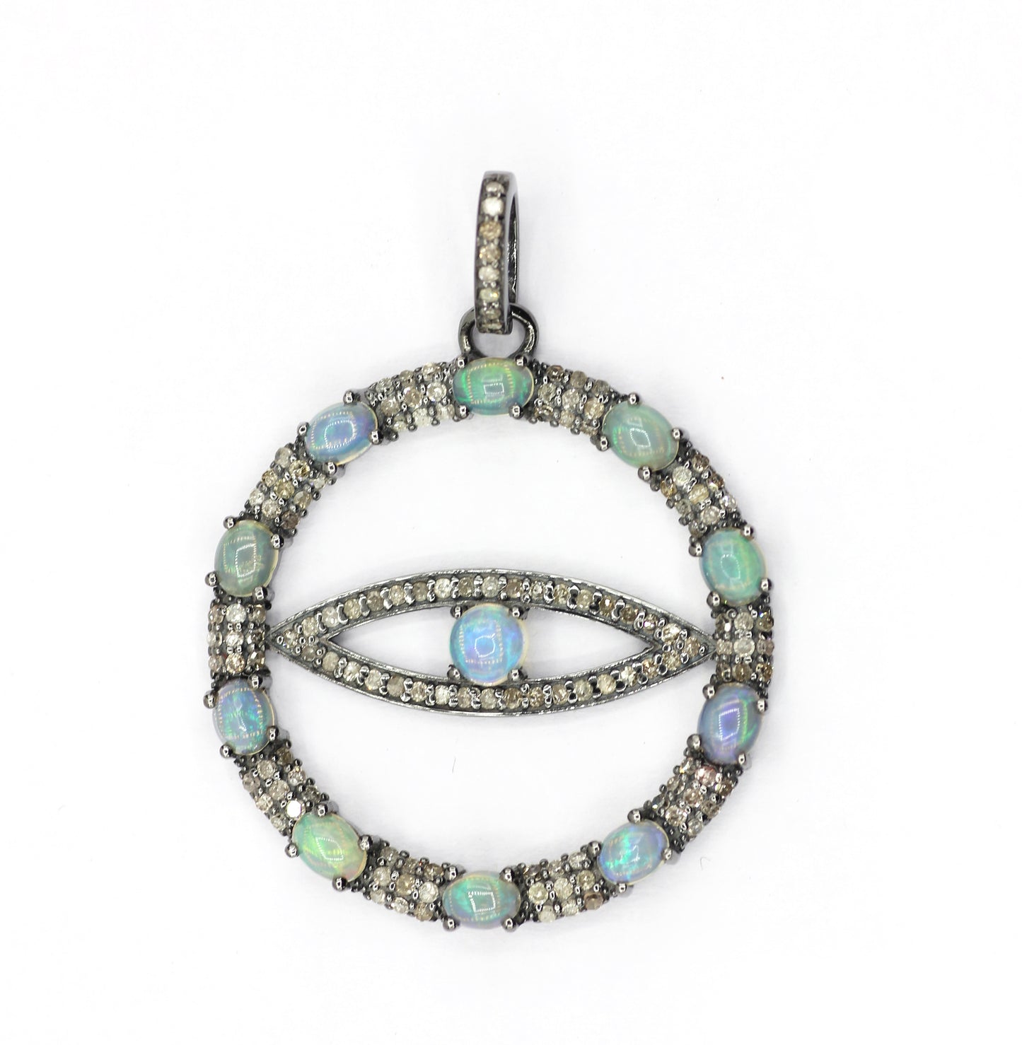 Evil Eye Pave Diamond Pendant