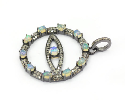 Evil Eye Pave Diamond Pendant