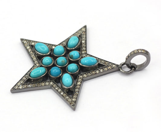 Star Pave Diamond Pendant