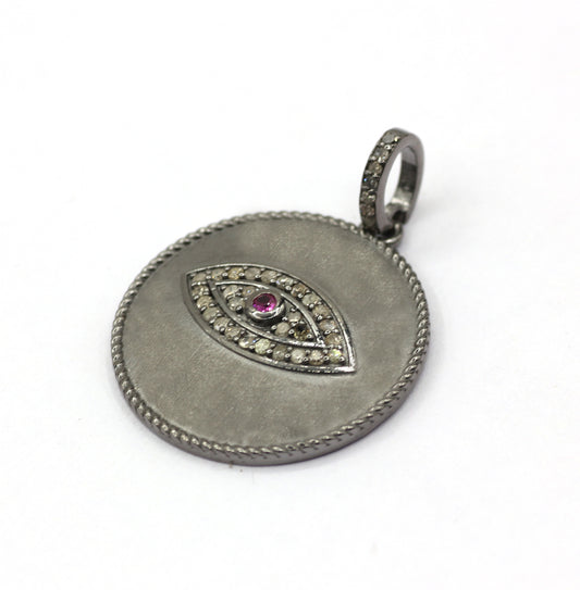Evil Eye Pave Diamond Pendant