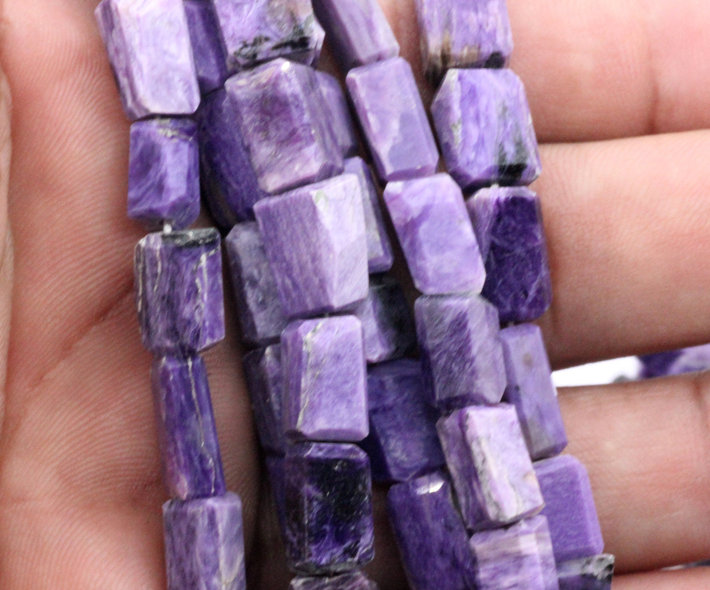 Charoite Nuggets faceted Bead, Size 12x6 mm