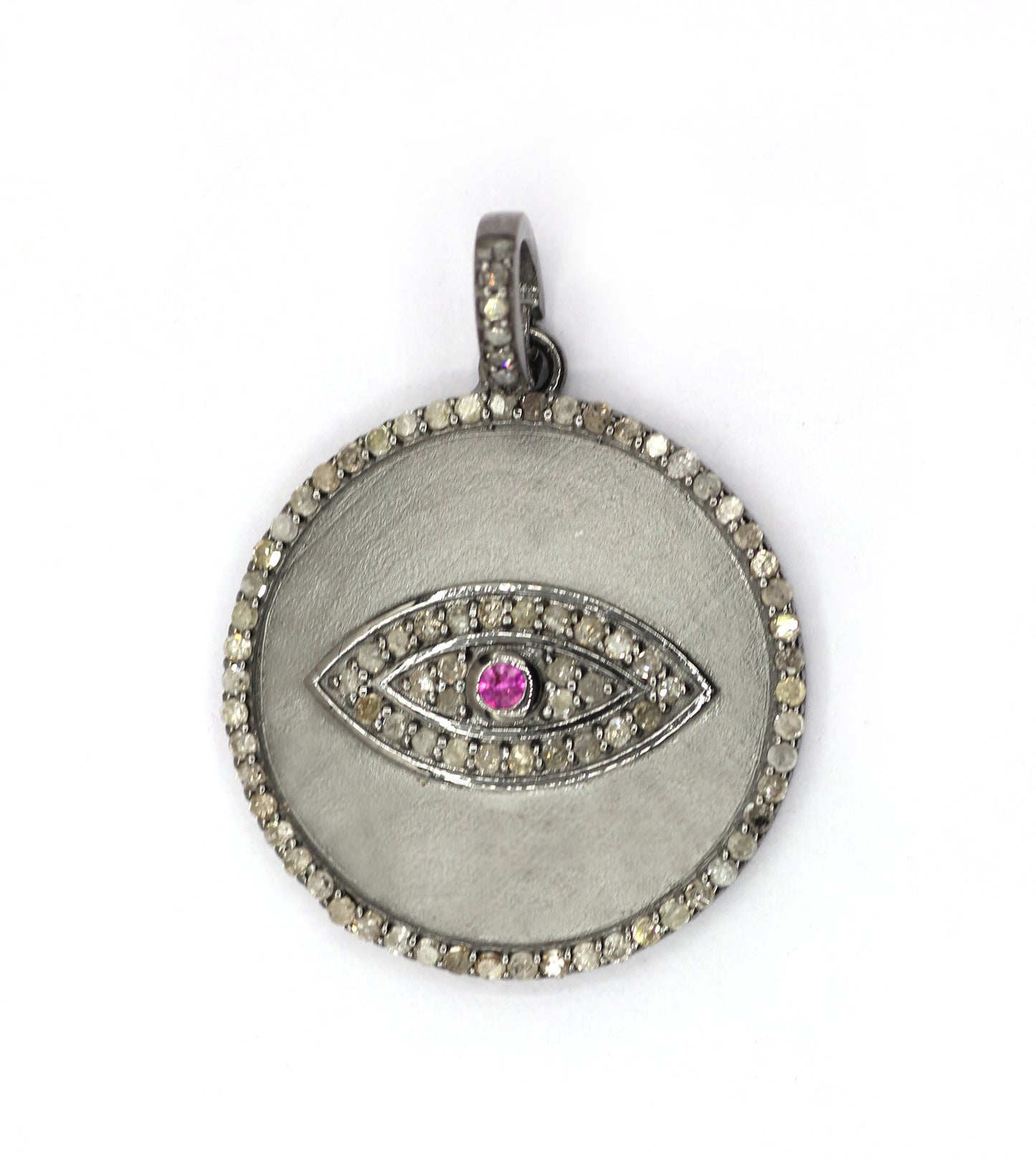 Evil Eye Pave Diamond Pendant