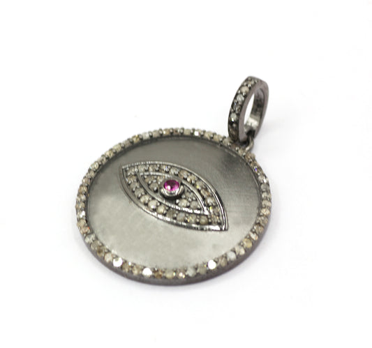 Evil Eye Pave Diamond Pendant