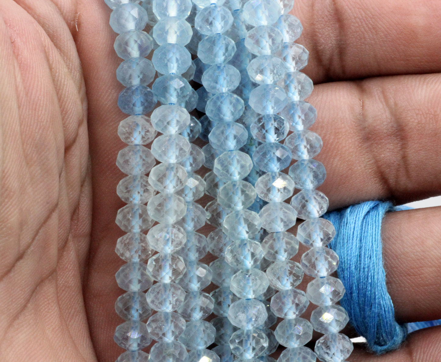 Aquamarine Faceted Beads.