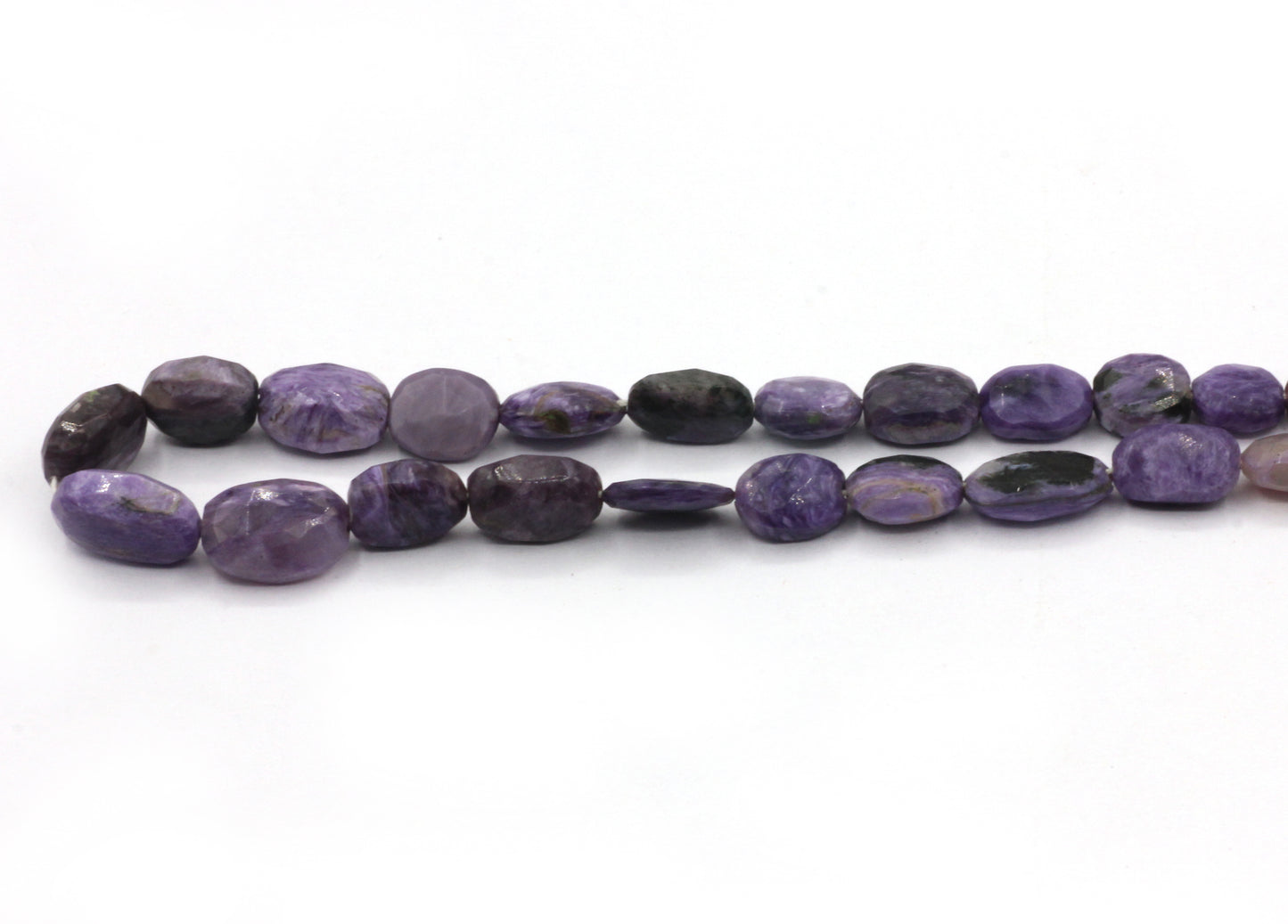 Charoite faceted Oval Bead,Size 12x6 mm