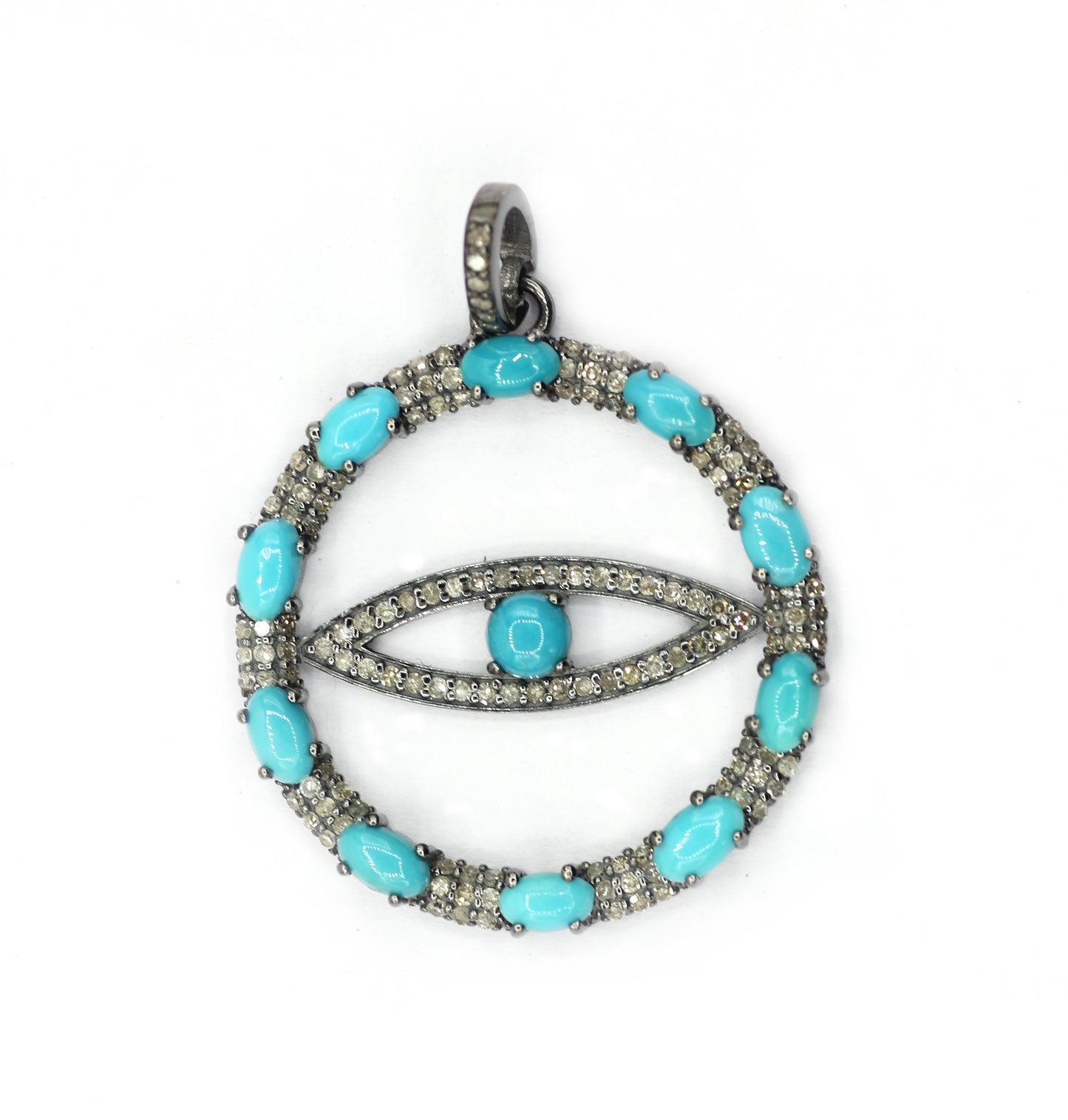 Evil Eye Pave Diamond Pendant