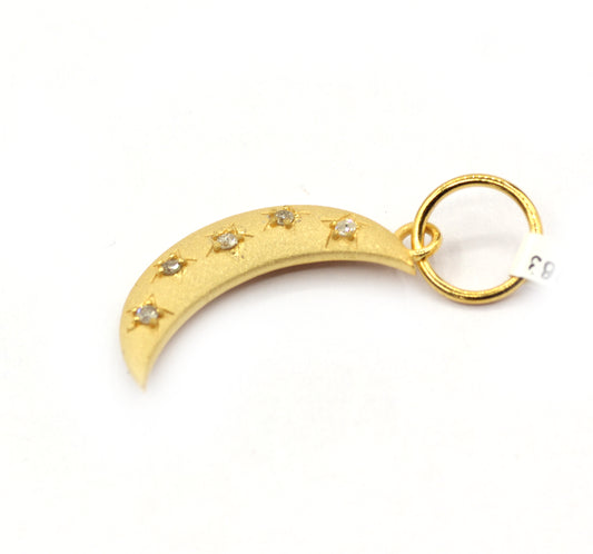 Moon 14k Solid Gold Diamond Pendants.