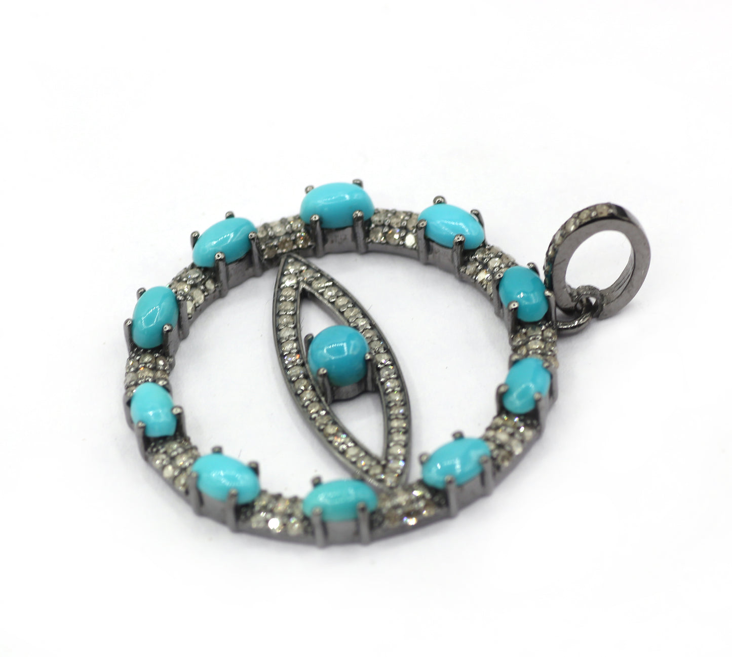 Evil Eye Pave Diamond Pendant