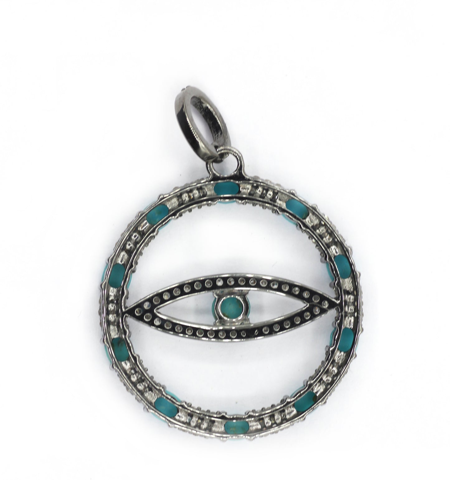 Evil Eye Pave Diamond Pendant