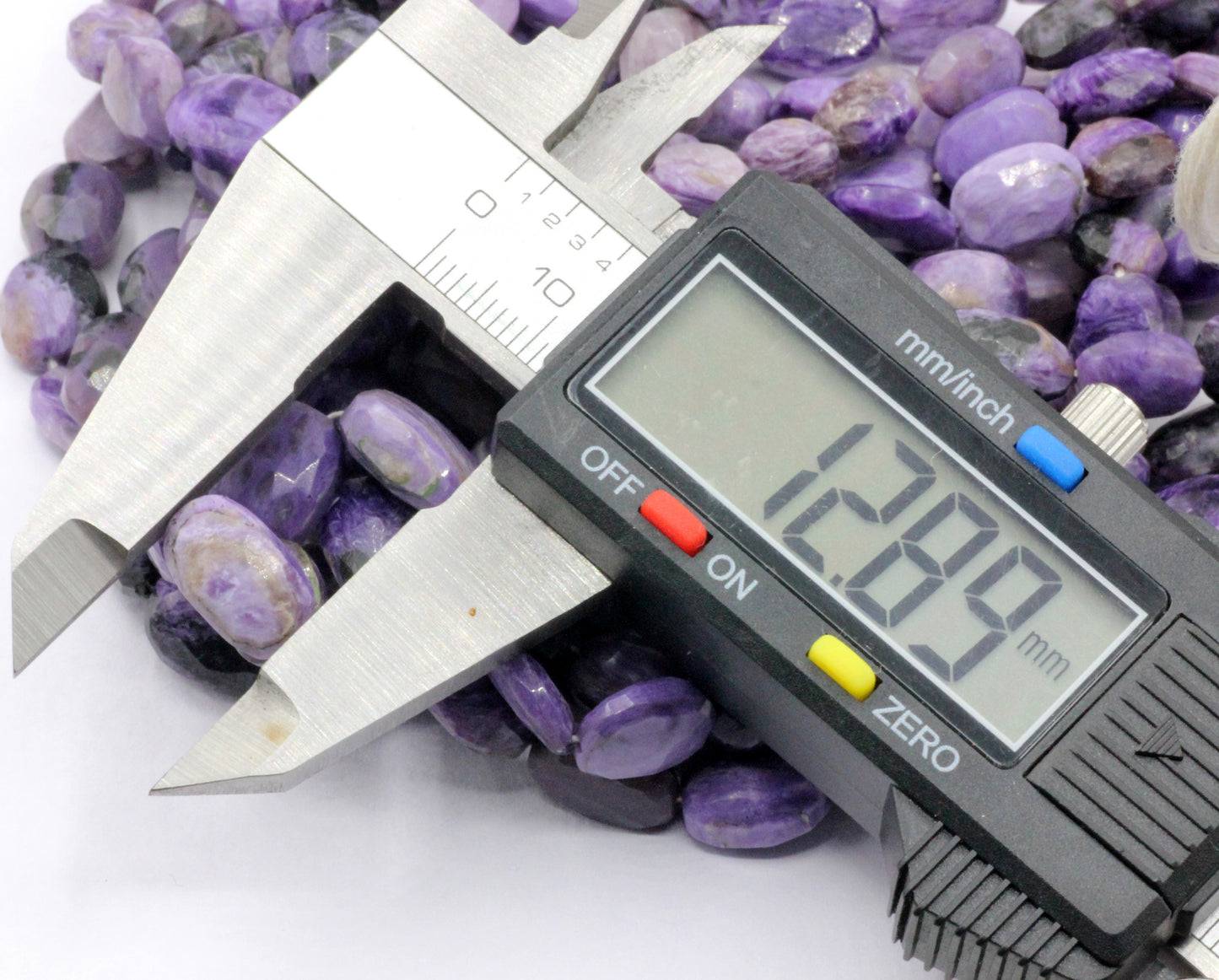 Charoite faceted Oval Bead,Size 12x6 mm