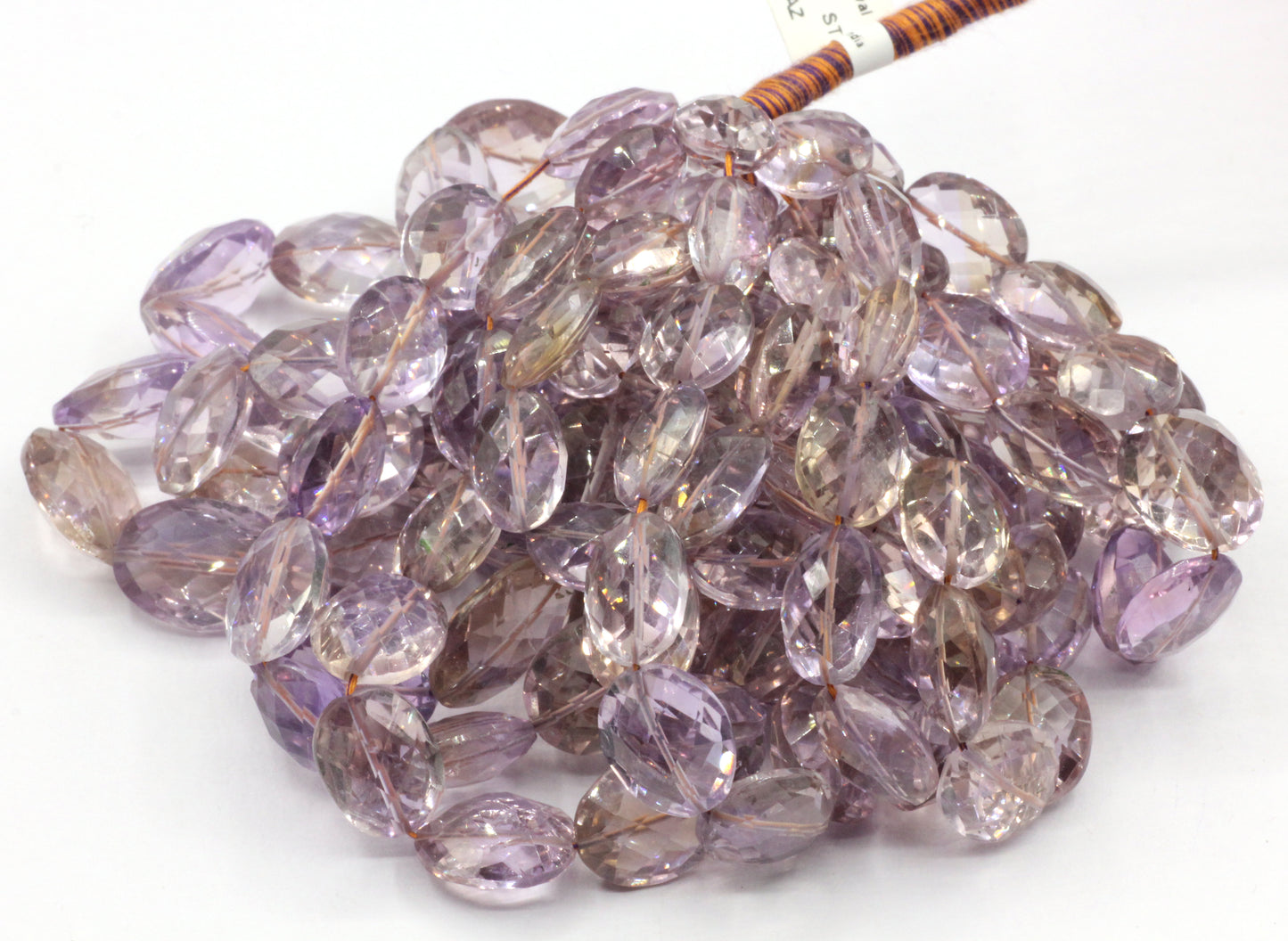 Ametrine Faceted Oval Bead Real
