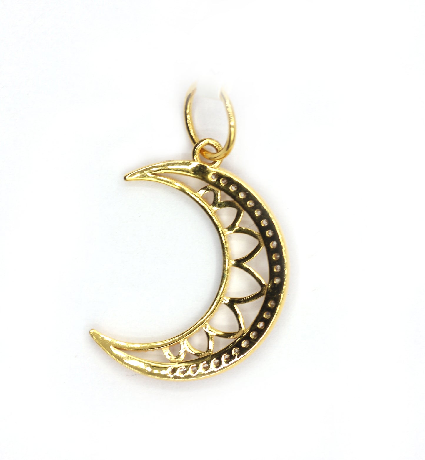 Moon 14k Solid Gold Diamond Pendants.