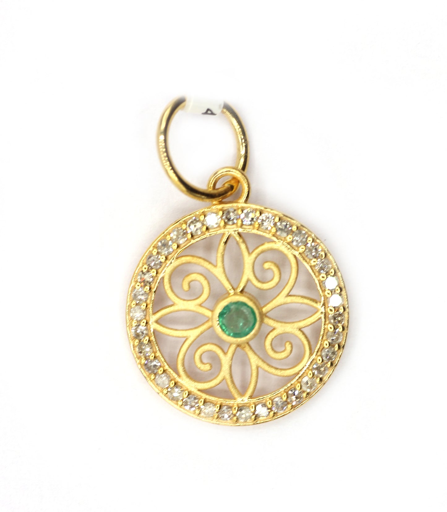 Round 14k Solid Gold Diamond Pendants.