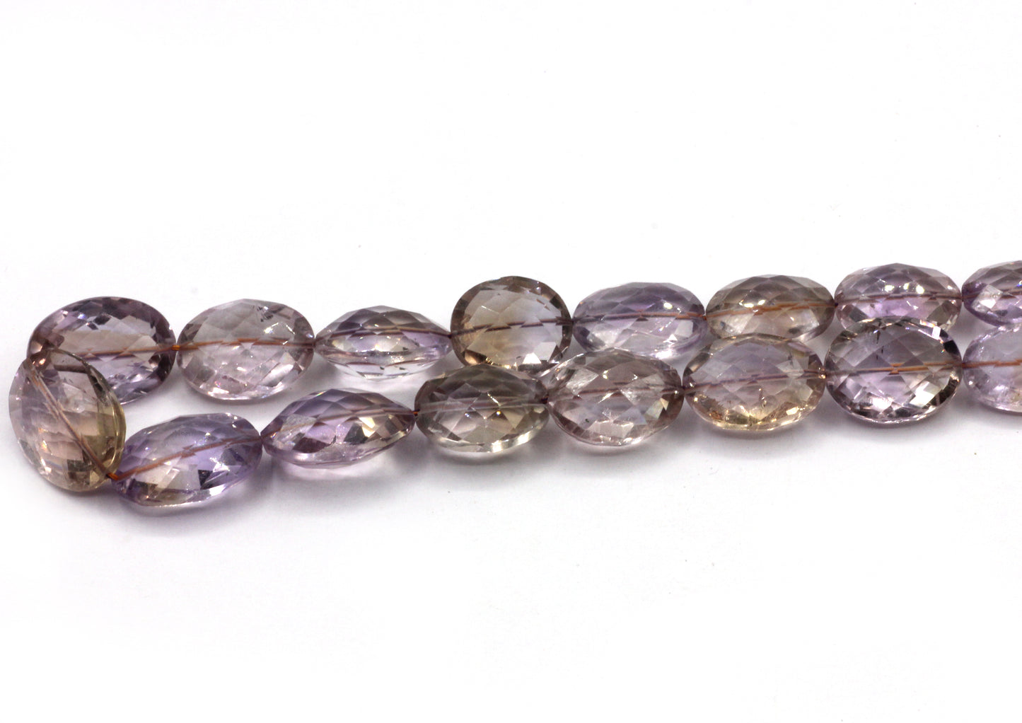 Ametrine Faceted Oval Bead Real