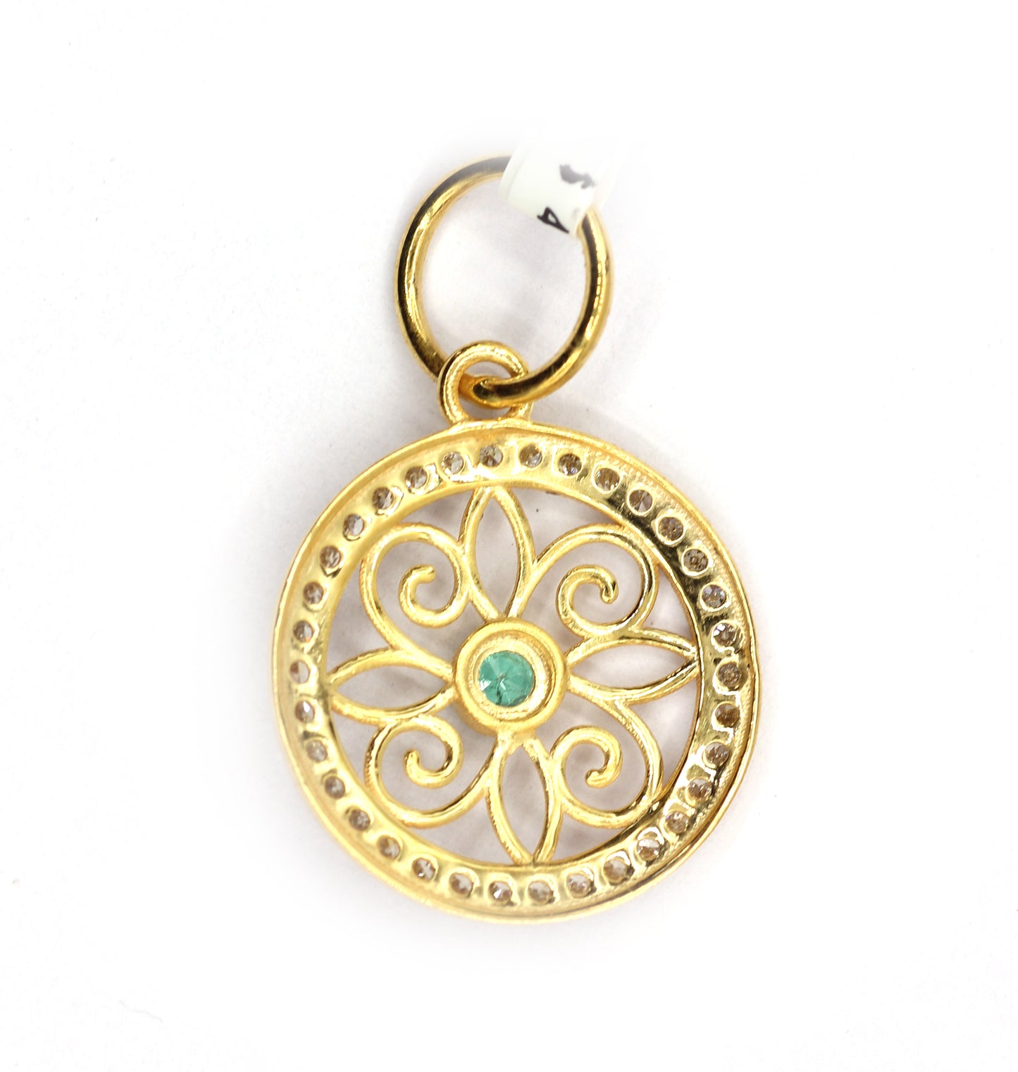 Round 14k Solid Gold Diamond Pendants.