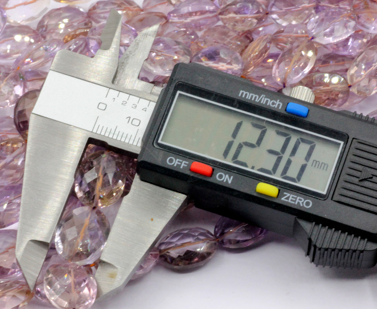 Ametrine Faceted Oval Bead Real