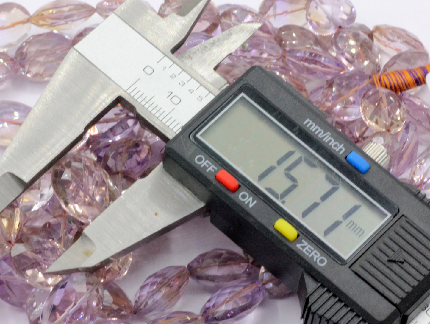 Ametrine Faceted Oval Bead Real