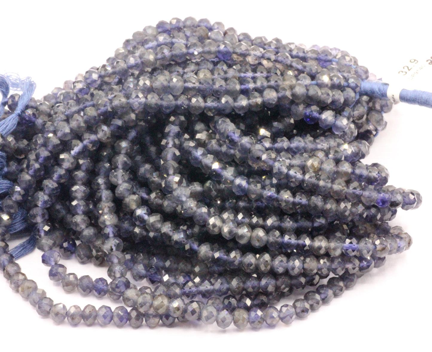 Blue Iolite Beads Faceted 5mm to 6mm Rondelle