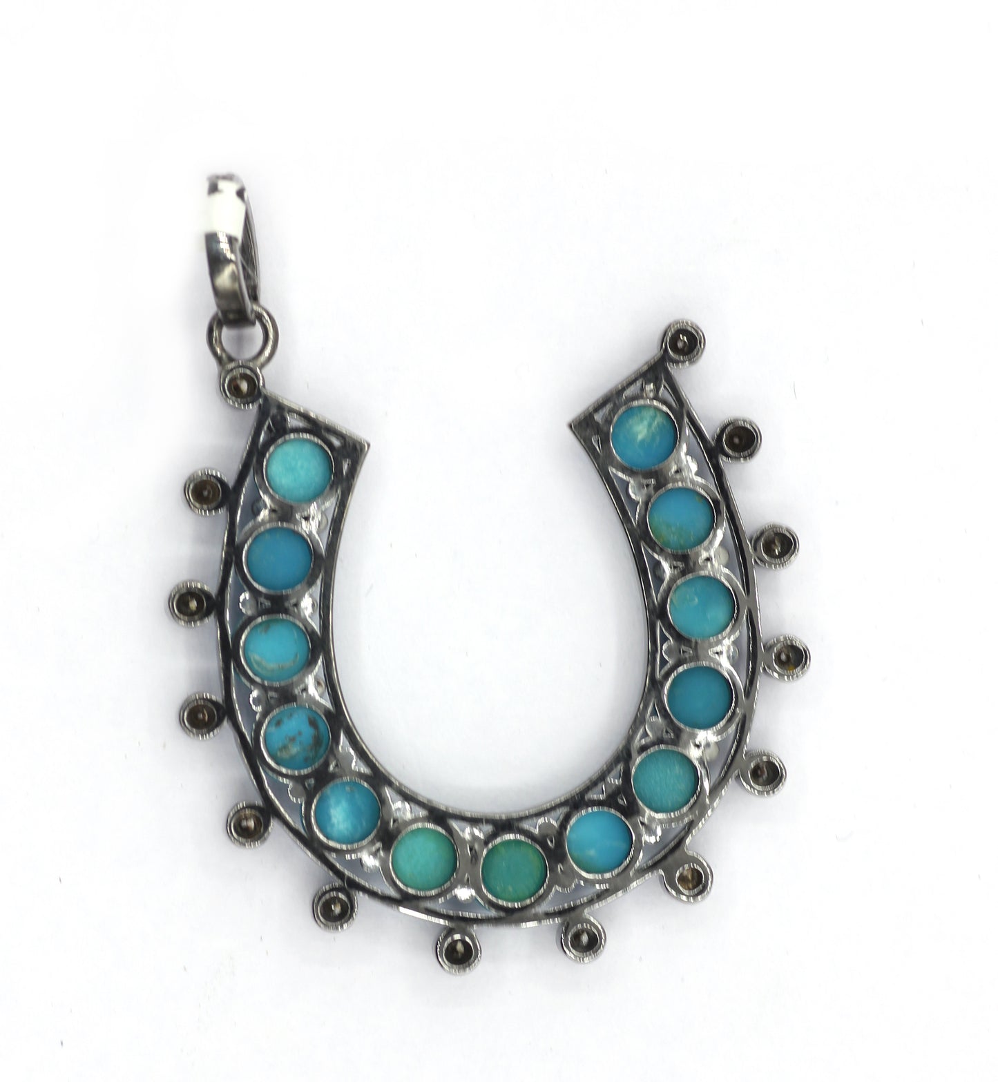 Horse shoe Pave Diamond Pendant