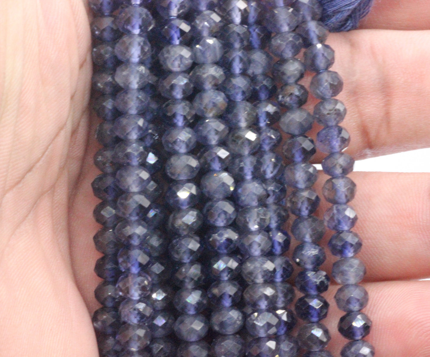 Blue Iolite Beads Faceted 5mm to 6mm Rondelle