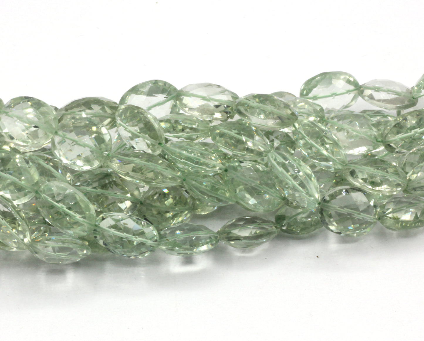 Green Ametrine Oval faceted Bead, Size 18x11 mm