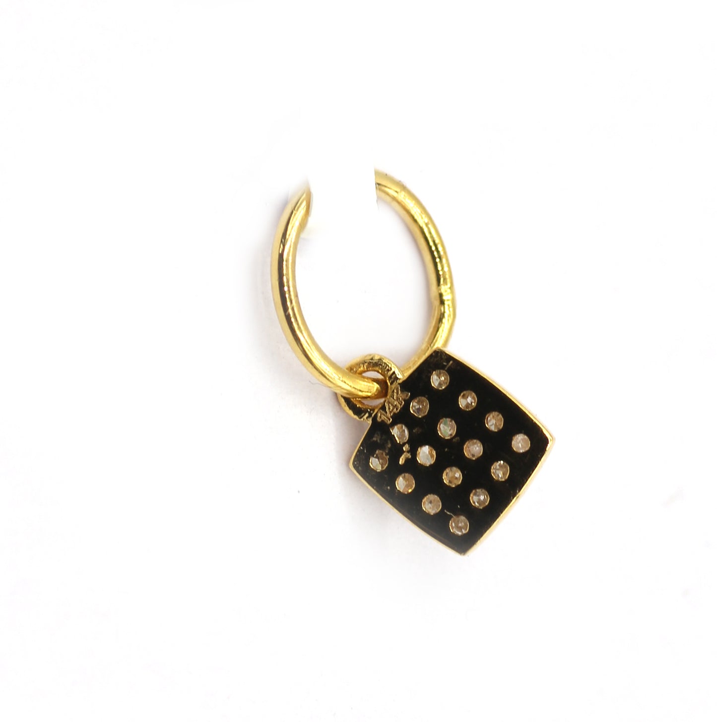 Square 14k Solid Gold Diamond Pendants