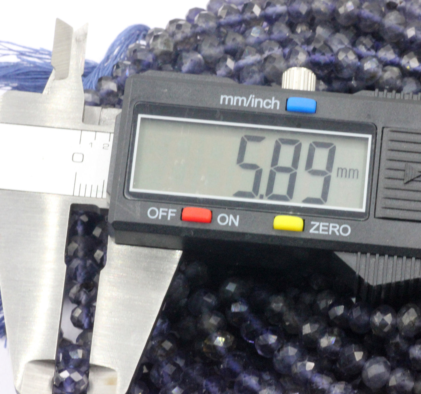 Blue Iolite Beads Faceted 5mm to 6mm Rondelle
