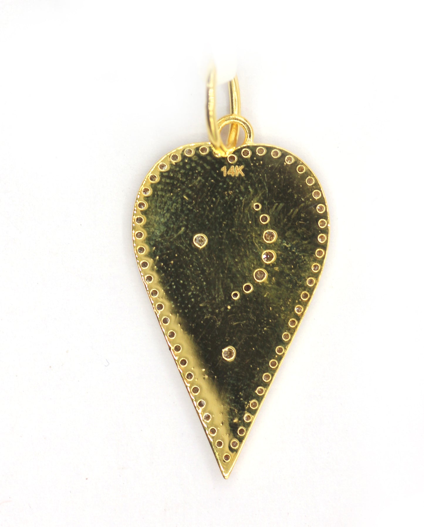 Heart 14k Solid Gold Diamond Pendants.