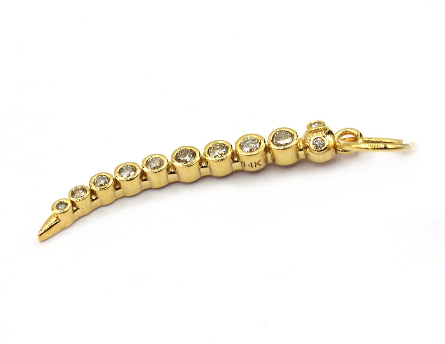 14k Solid Gold Diamond Pendants.