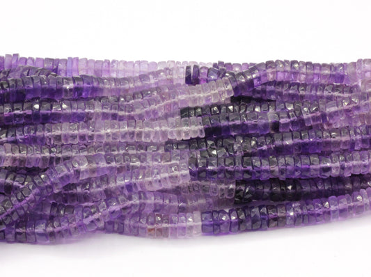 Amethyst Faceted Heshi, Faceted Donut, Faceted Tyre