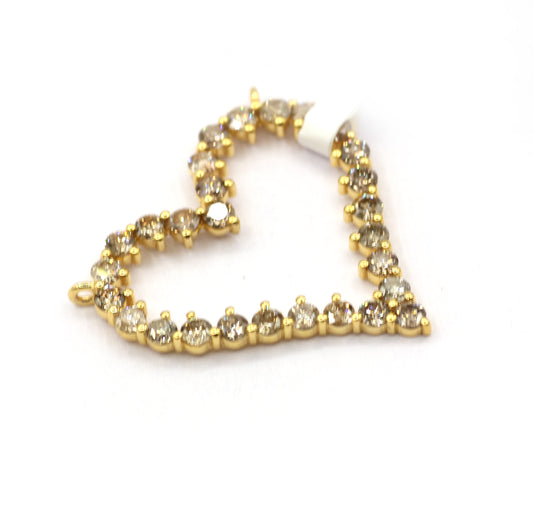 Heart 14k Solid Gold Diamond Pendants.