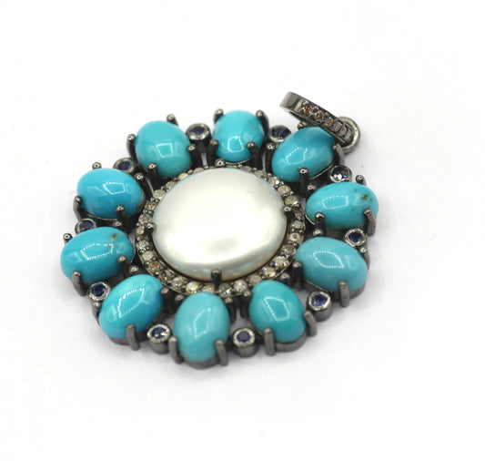 Round Pave Diamond Pendant