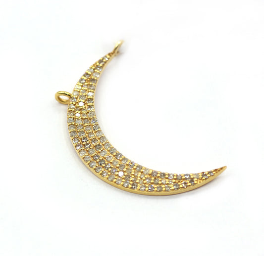 Moon 14k Solid Gold Diamond Pendants.