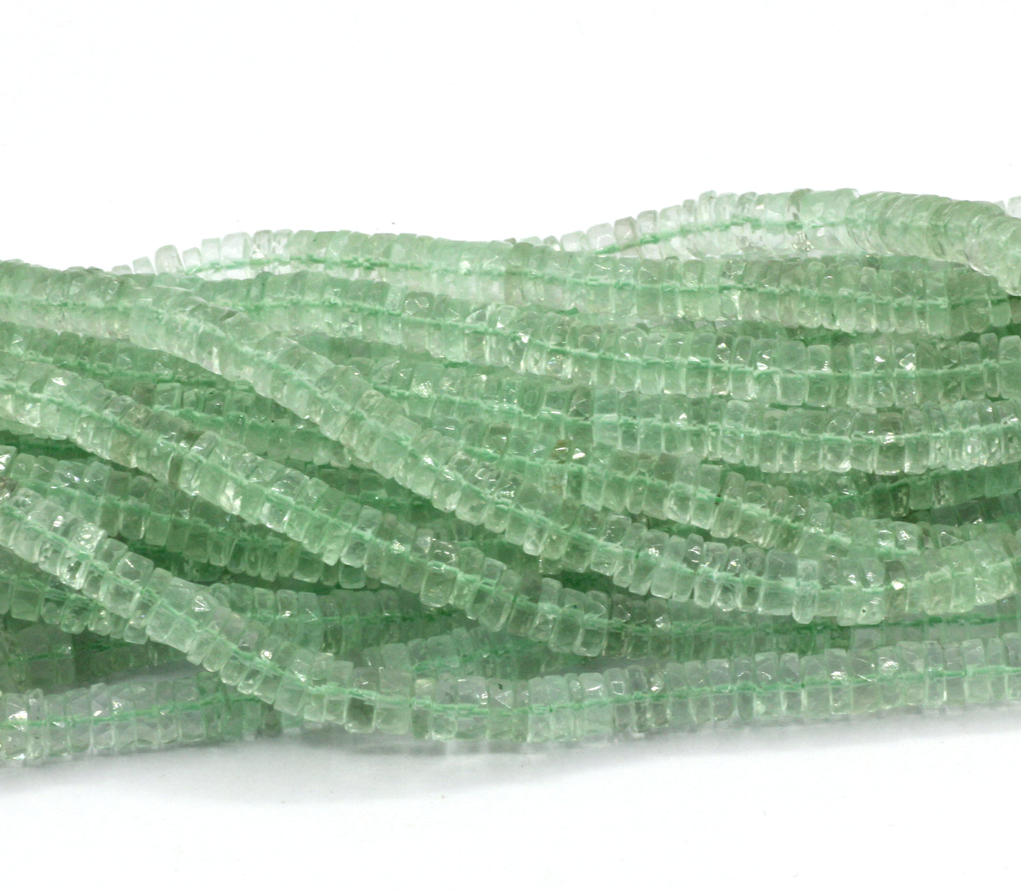Green Amethyst Faceted Heshi, Faceted Donut, Faceted Tyre